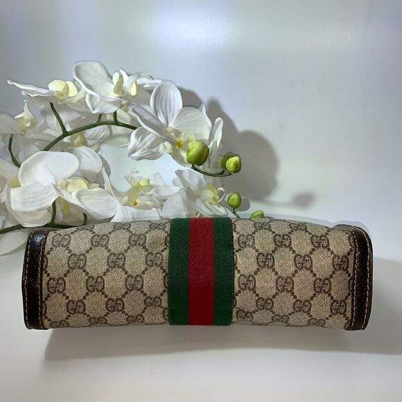 💥Authentic💥 GUCCI Web Sherry Line GG Logo Cosmetic Clutch - Picture 5 of 13